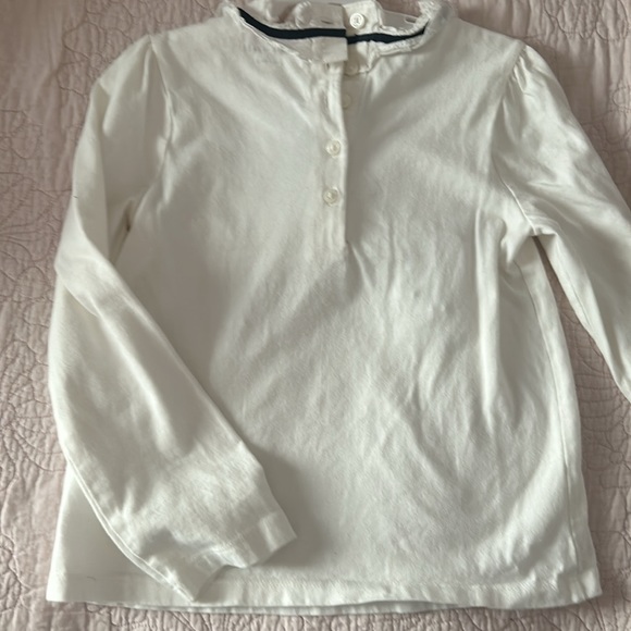 Janie and Jack Gil’s size 6 blouse cream with blue ribbon - Picture 5 of 5